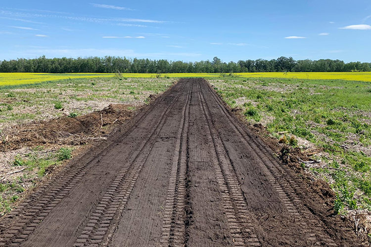 Creating road bed